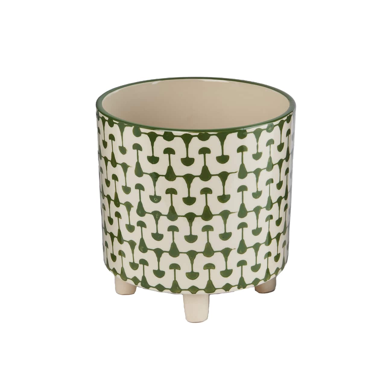 Hello Honey® 8" Footed Stoneware Planter with Abstract Print
